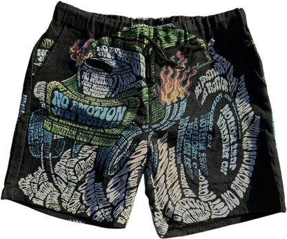 No Emotion Just Motion Tapestry Shorts w/ pockets